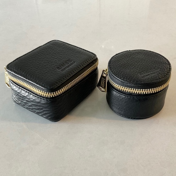 AIMEE KESTENBERG Leather Travel Jewelry Storage Cases Black NWOT - Picture 1 of 9